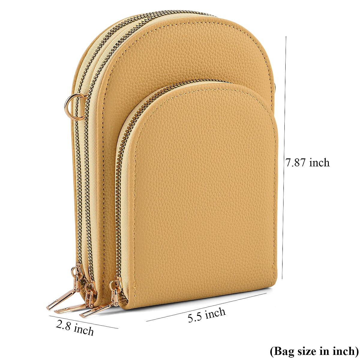 La Marey Yellow Faux Leather Crossbody Bag image number 7