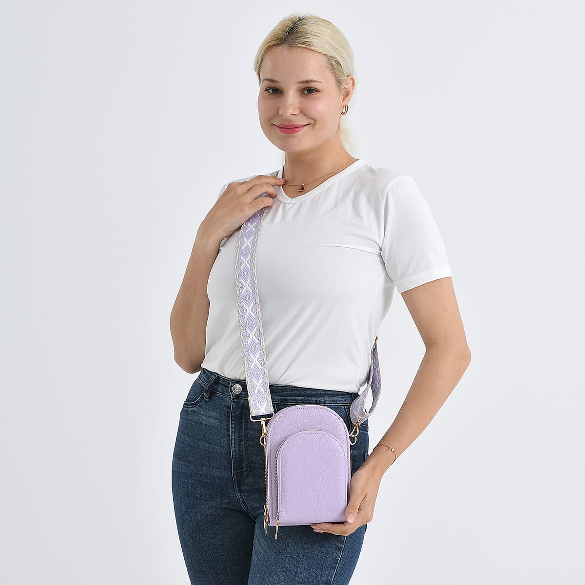 La Marey Purple Faux Leather Crossbody Bag image number 2