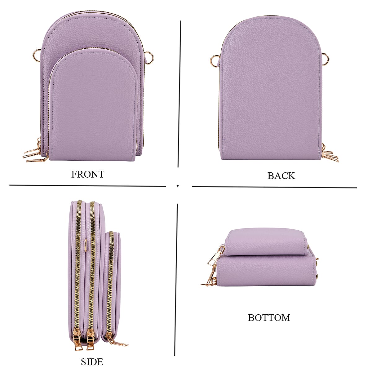 La Marey Purple Faux Leather Crossbody Bag image number 4