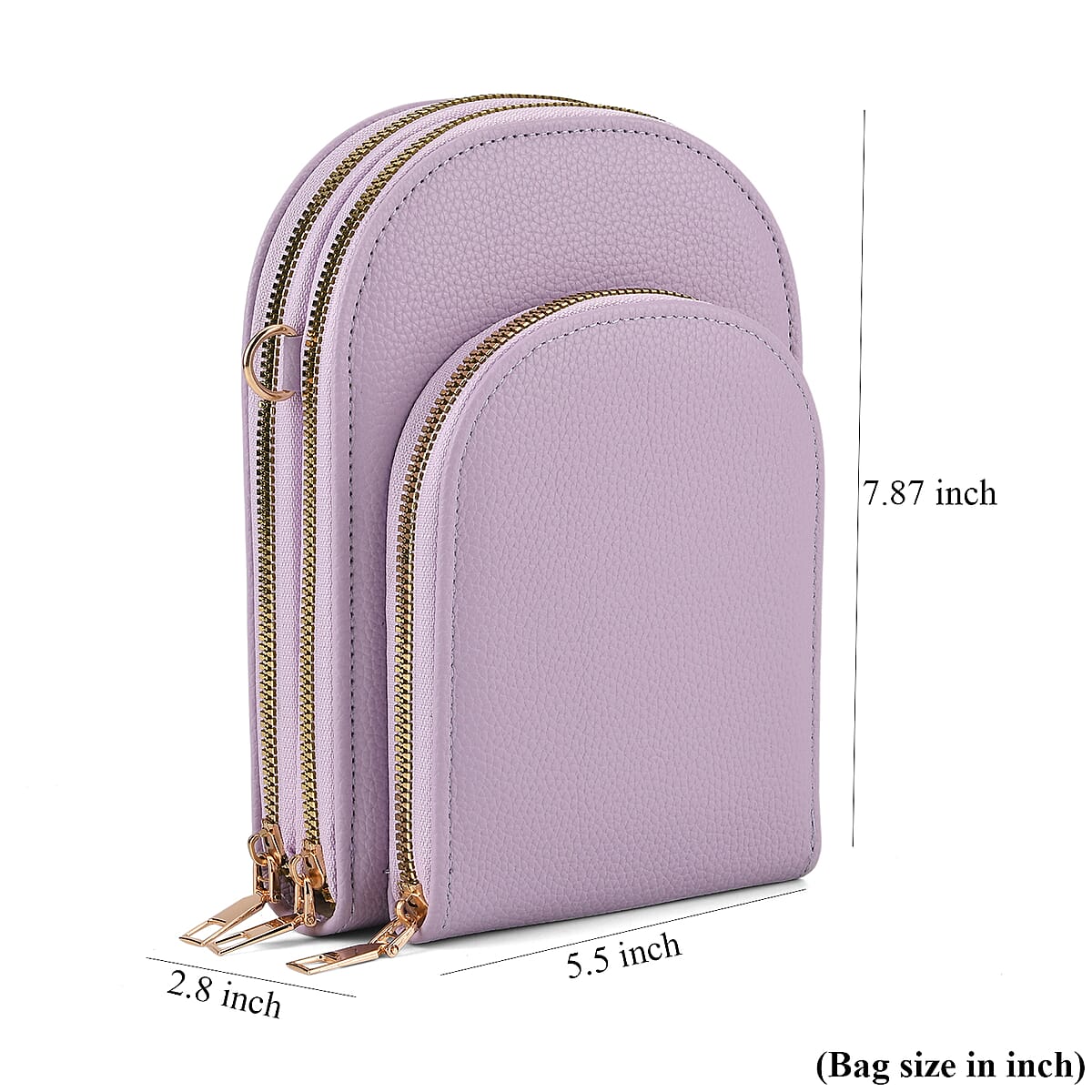 La Marey Purple Faux Leather Crossbody Bag image number 7