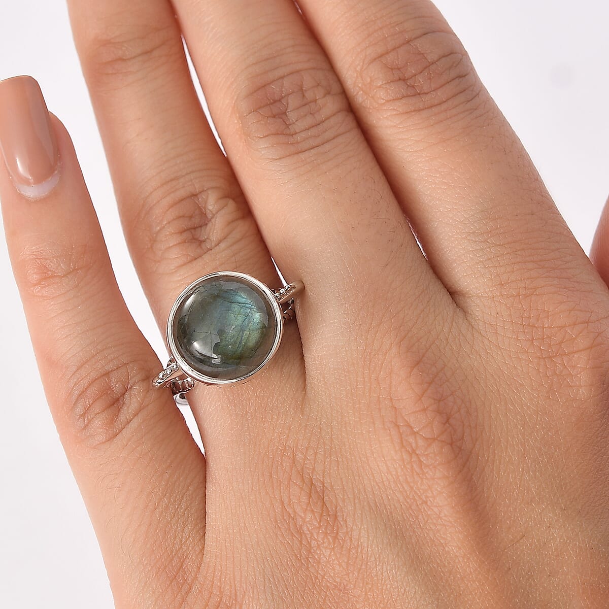 Sajen Silver Malagasy Labradorite Ring in Rhodium Over Sterling Silver 5.50 ctw (Size 8.0) image number 2