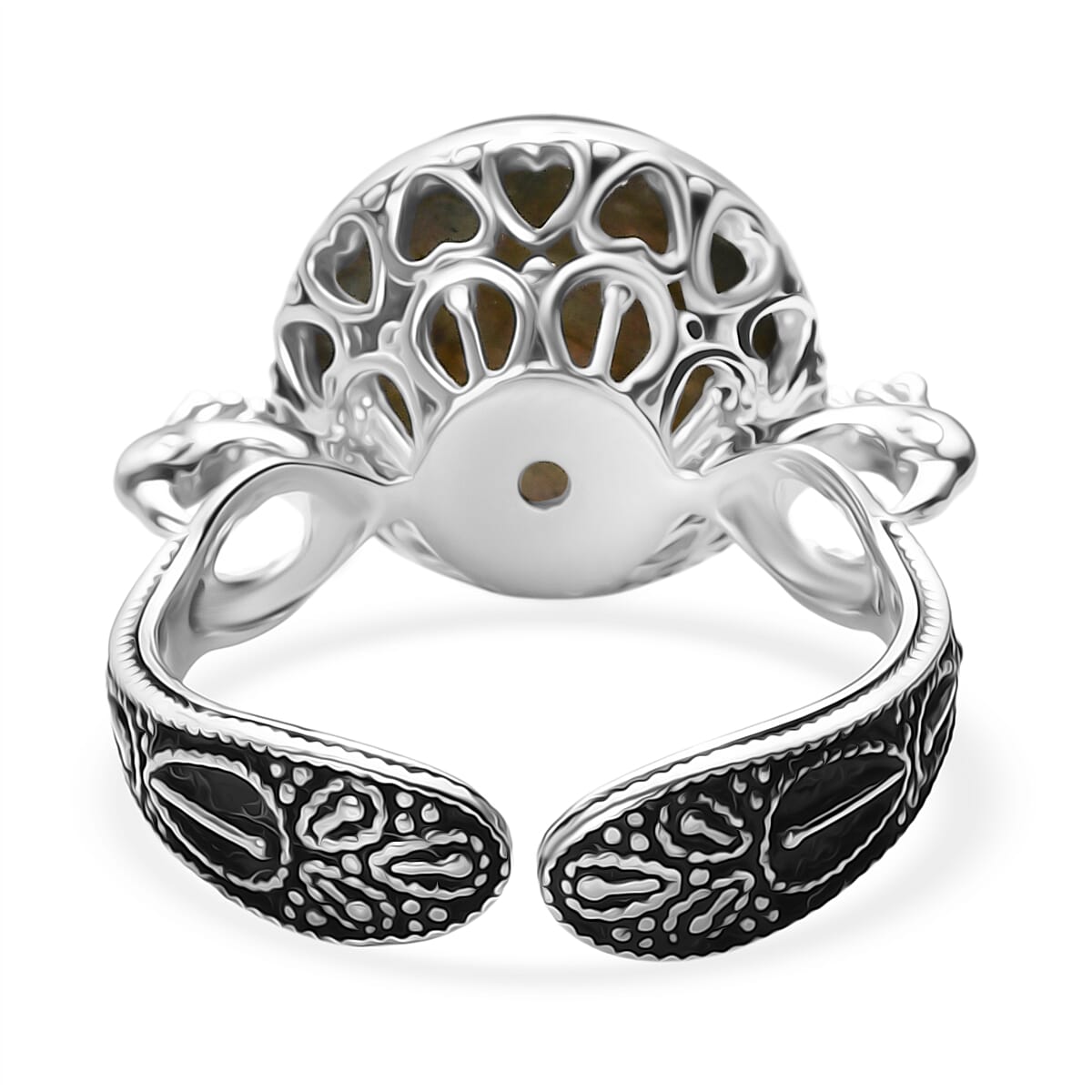 Sajen Silver Malagasy Labradorite Ring in Rhodium Over Sterling Silver 5.50 ctw (Size 8.0)