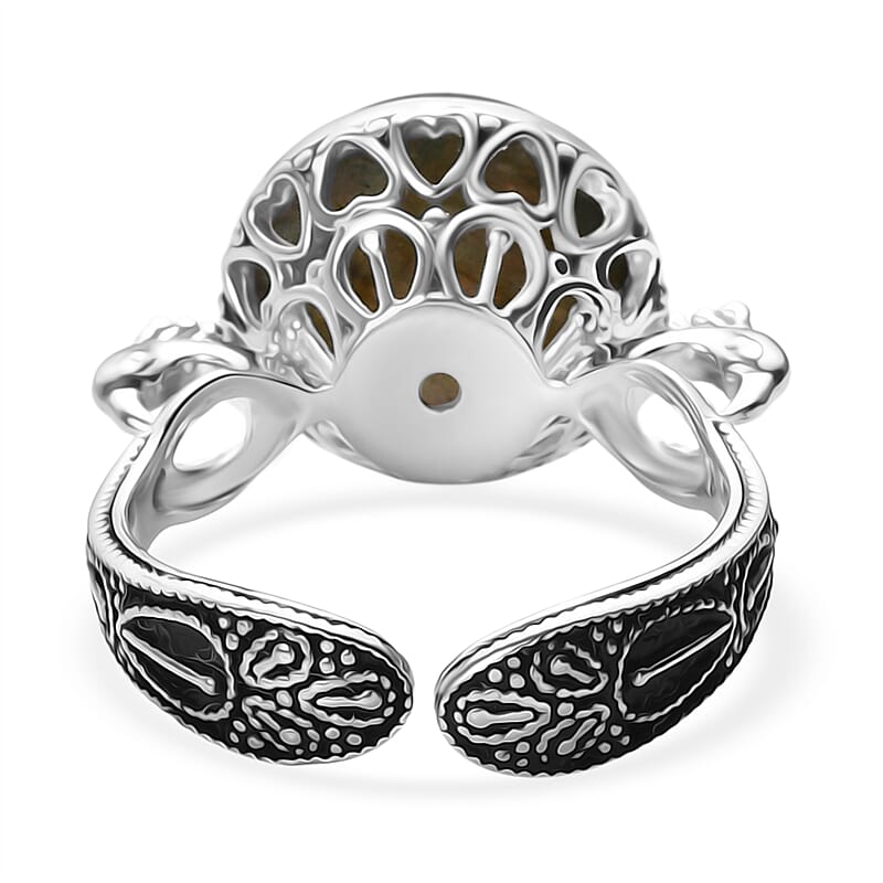 Sajen Silver Malagasy Labradorite Ring in Rhodium Over Sterling Silver 5.50 ctw (Size 9.0)