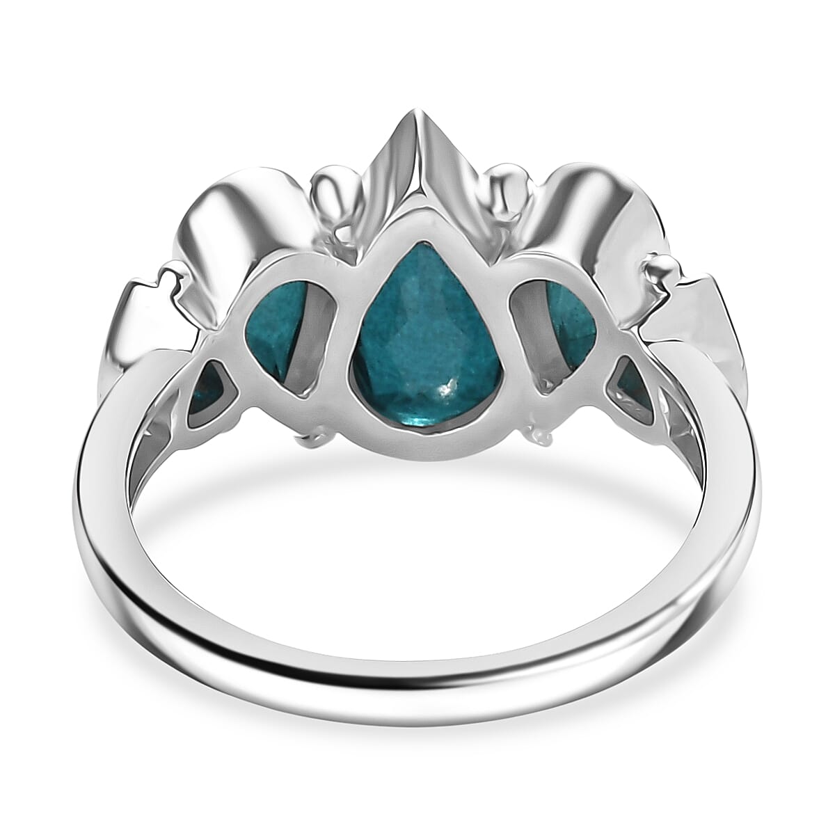 Sajen Silver Doublet Indigo Tourmaline, Celestial Quartz Ring in Rhodium Over Sterling Silver 5.50 ctw (Size 10.0)