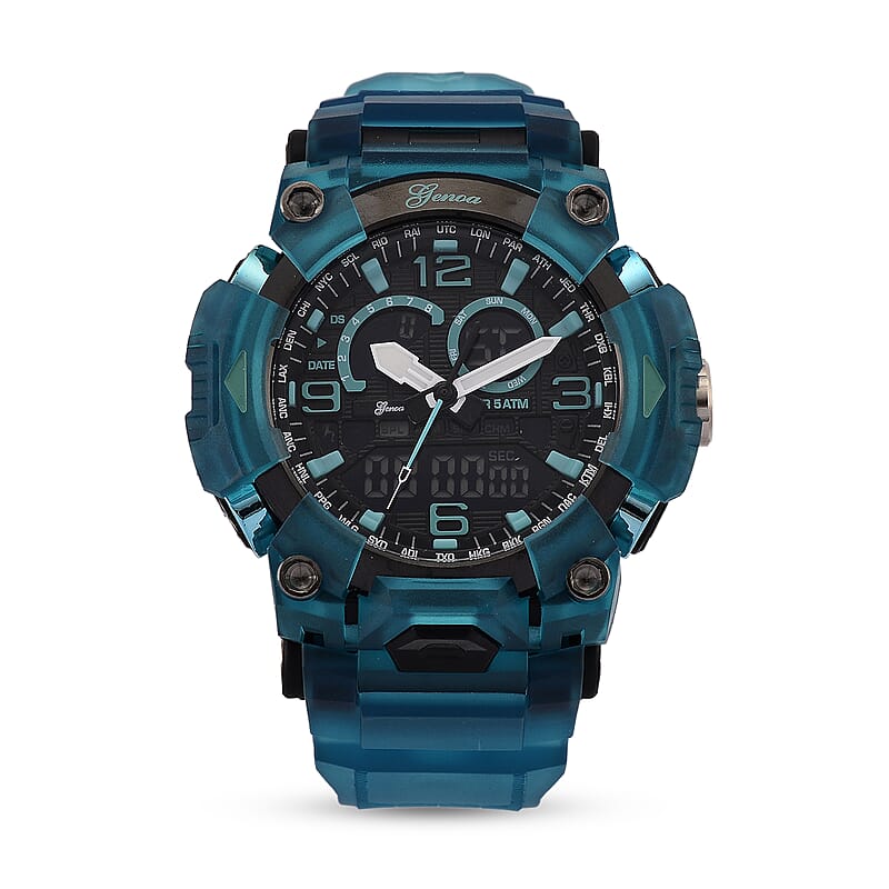 Genoa Japanese and Electronic Movement Multifunctional Blue Watch