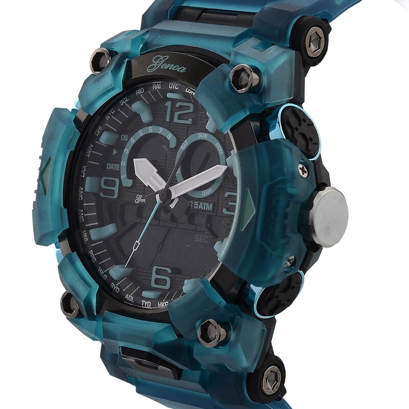 Genoa Japanese and Electronic Movement Multifunctional Blue Watch