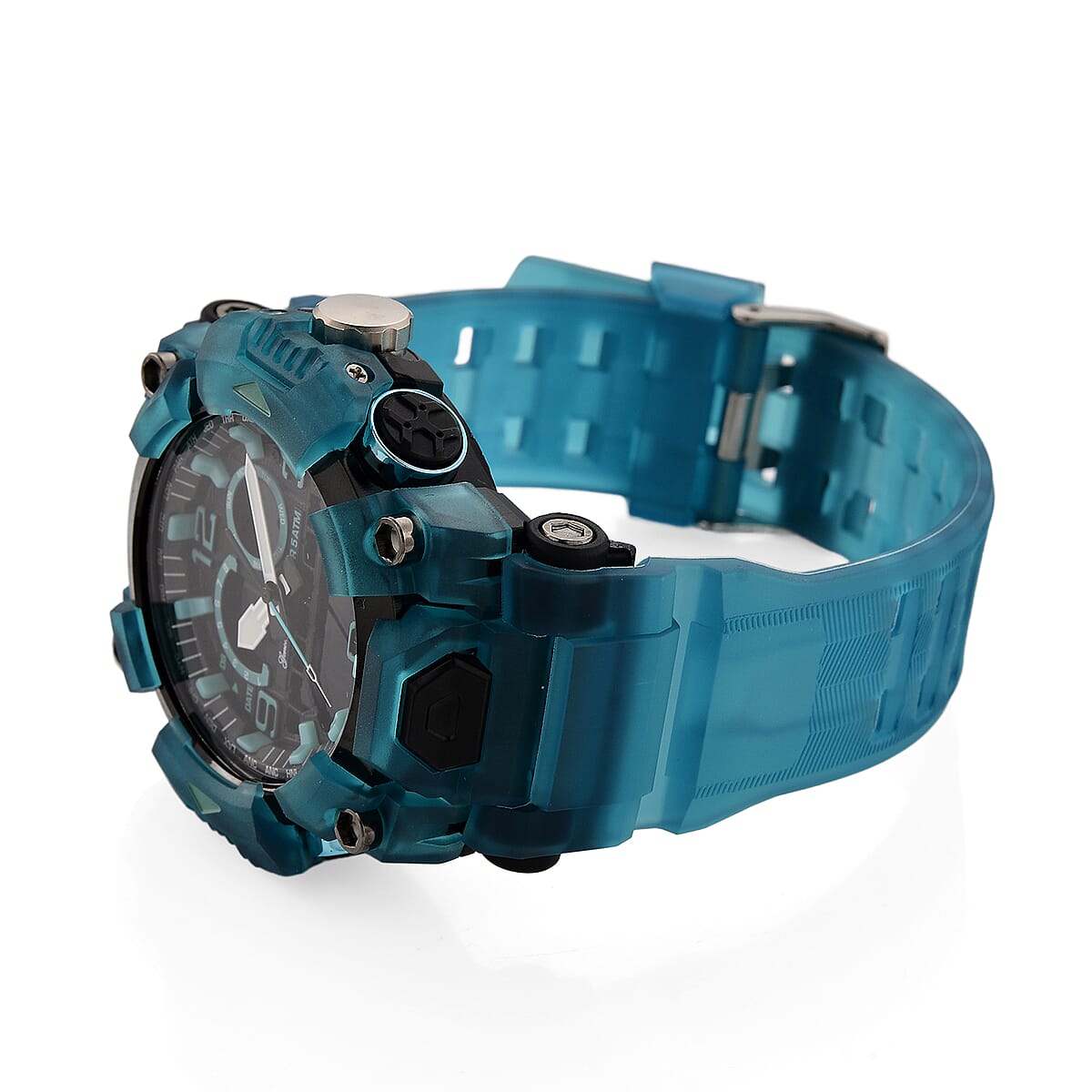 Genoa Japanese and Electronic Movement Multifunctional Blue Watch image number 5