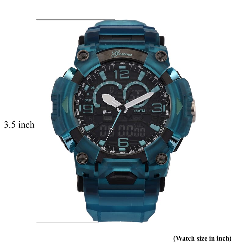 Genoa Japanese and Electronic Movement Multifunctional Blue Watch