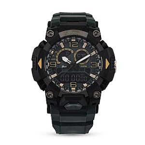 Genoa Japanese and Electronic Movement Multifunctional Green Watch