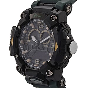 Genoa Japanese and Electronic Movement Multifunctional Green Watch