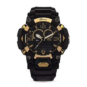Genoa Japanese and Electronic Movement Multifunctional Black Watch
