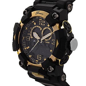 Genoa Japanese and Electronic Movement Multifunctional Black Watch