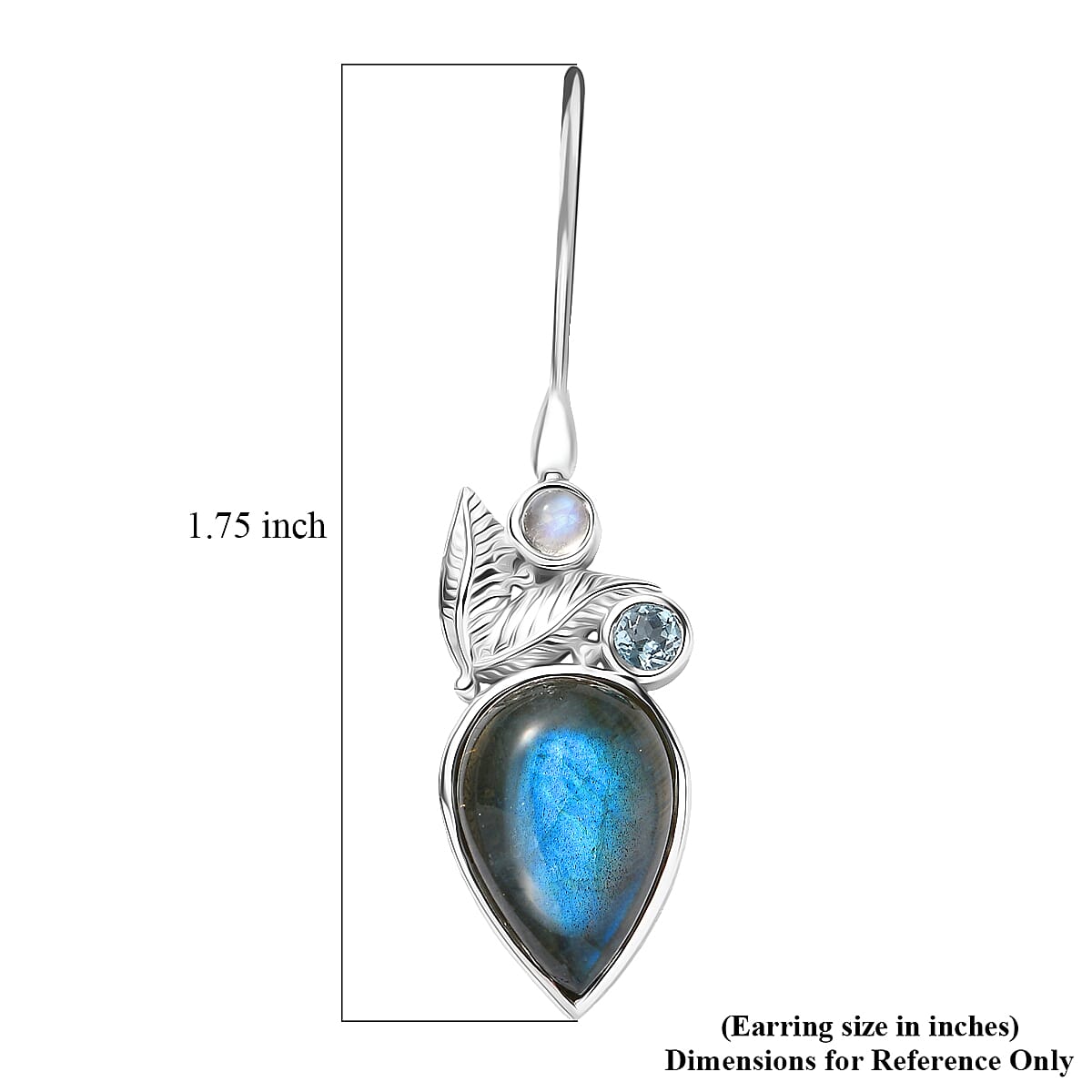 Sajen Silver Malagasy Labradorite, Multi Gemstone Earrings in Rhodium Over Sterling Silver 10.40 ctw image number 5