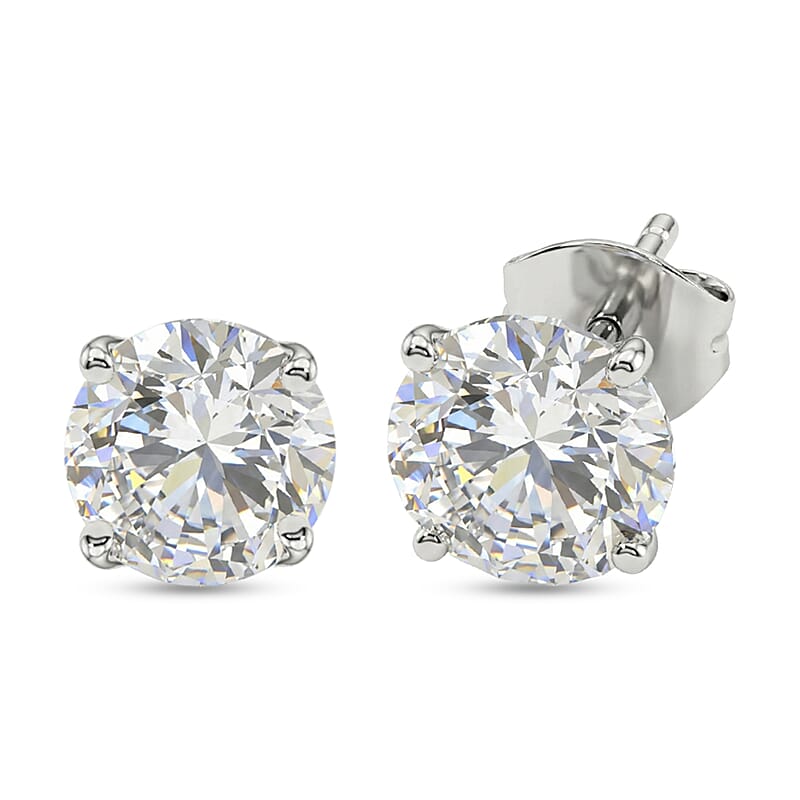 SGL Certified Luxuriant Lab Grown Diamond G-H SI 3.00 ctw Solitaire Stud Earrings in 14K White Gold