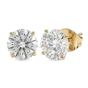 Luxuriant Lab Grown Diamond SI 3.00 ctw Solitaire Stud Earrings in 14K Yellow Gold 