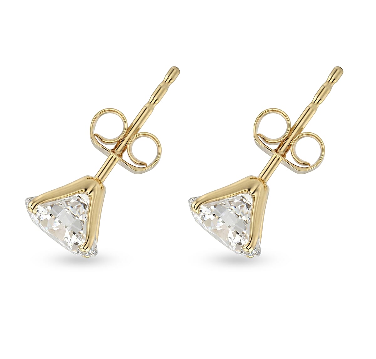 Luxuriant Lab Grown Diamond SI 3.00 ctw Solitaire Stud Earrings in 14K Yellow Gold  image number 3