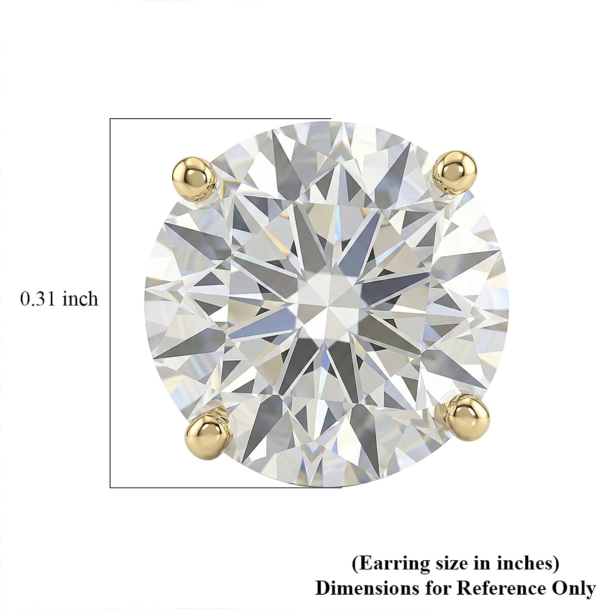 Luxuriant Lab Grown Diamond SI 3.00 ctw Solitaire Stud Earrings in 14K Yellow Gold  image number 4