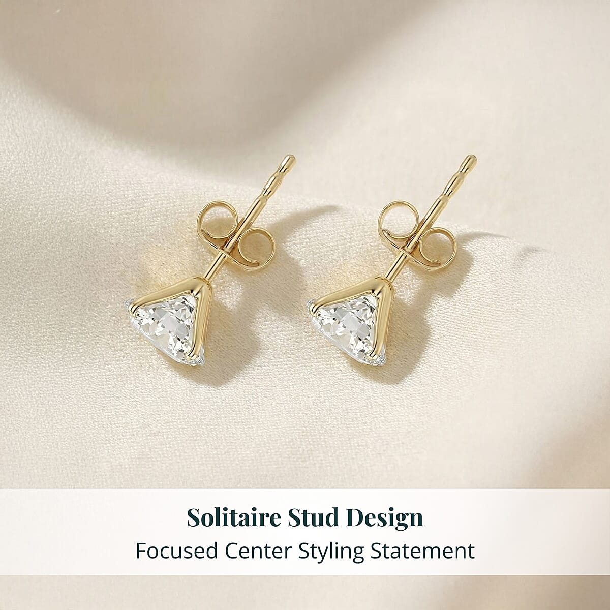 Closeout Deal Luxuriant Lab Grown Diamond SI 3.00 ctw Solitaire Stud Earrings in 14K Yellow Gold  image number 5