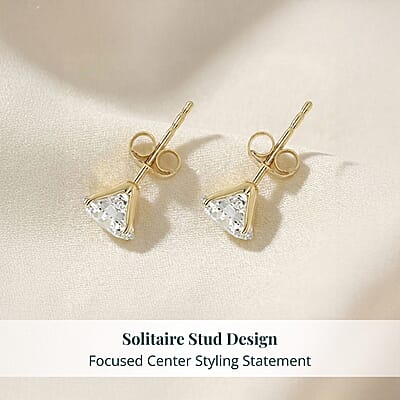 Luxuriant Lab Grown Diamond SI 3.00 ctw Solitaire Stud Earrings in 14K Yellow Gold