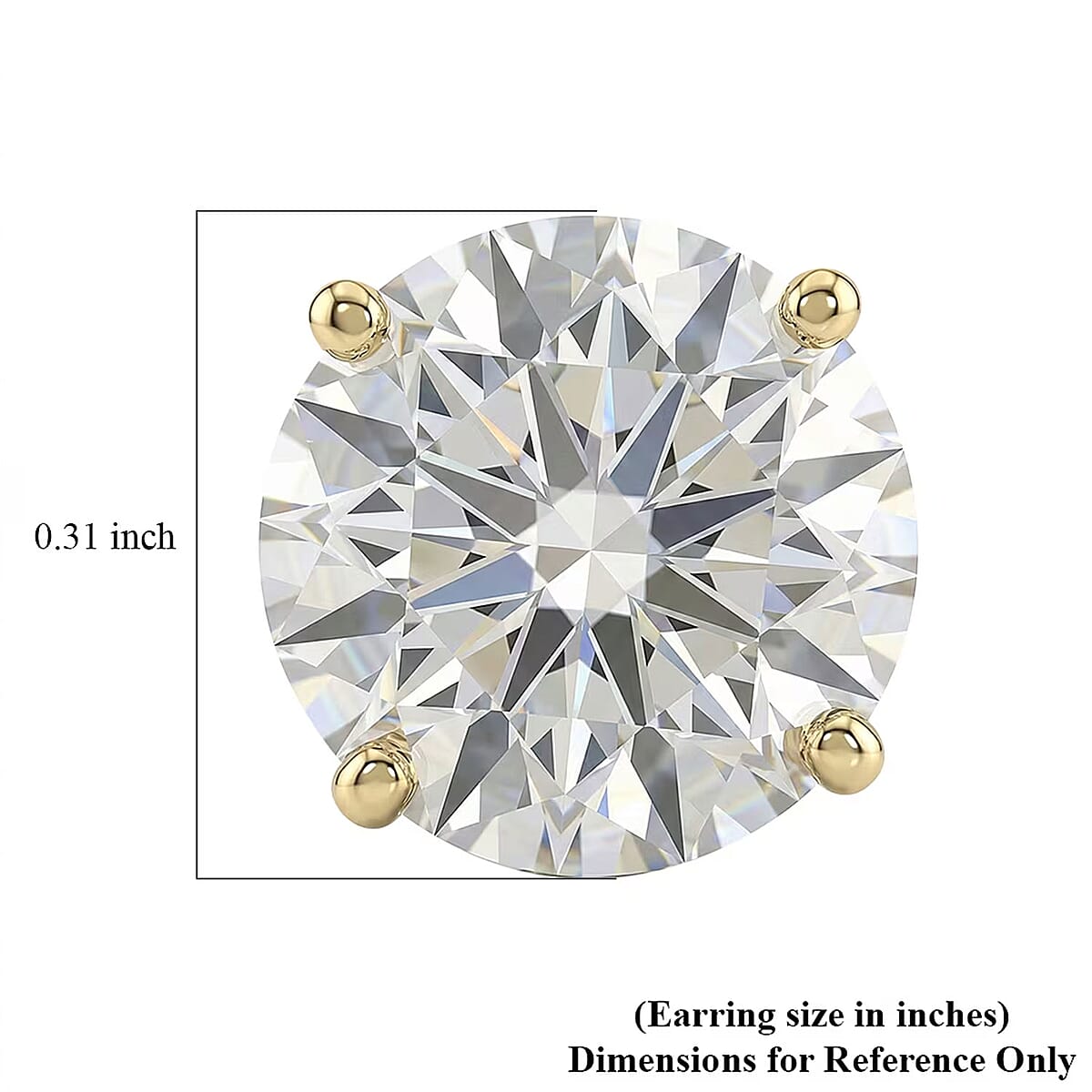 Closeout Deal Luxuriant Lab Grown Diamond SI 3.00 ctw Solitaire Stud Earrings in 14K Yellow Gold  image number 6