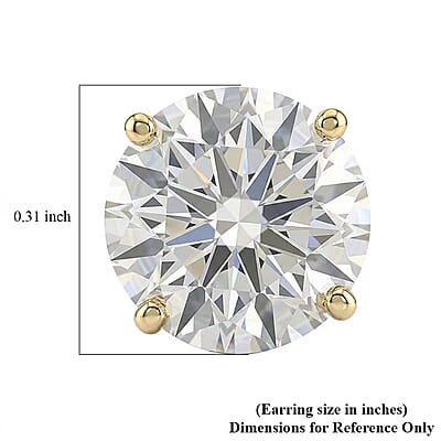 Luxuriant Lab Grown Diamond SI 3.00 ctw Solitaire Stud Earrings in 14K Yellow Gold