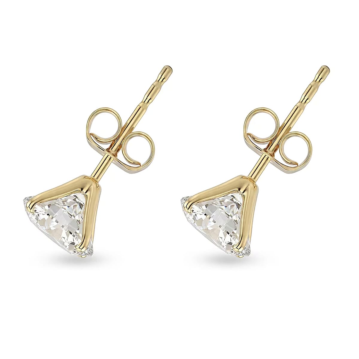 Closeout Deal Luxuriant Lab Grown Diamond SI 3.00 ctw Solitaire Stud Earrings in 14K Yellow Gold  image number 7