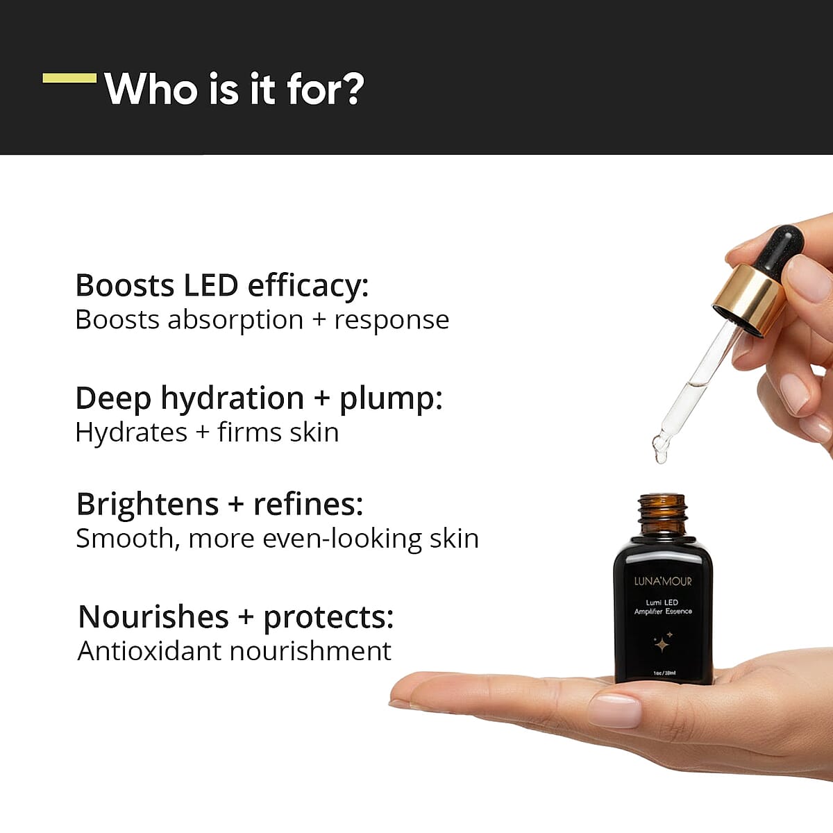 LUNA'MOUR Lumi LED Amplifier Essence for Light Therapy Treatment (1oz) image number 4