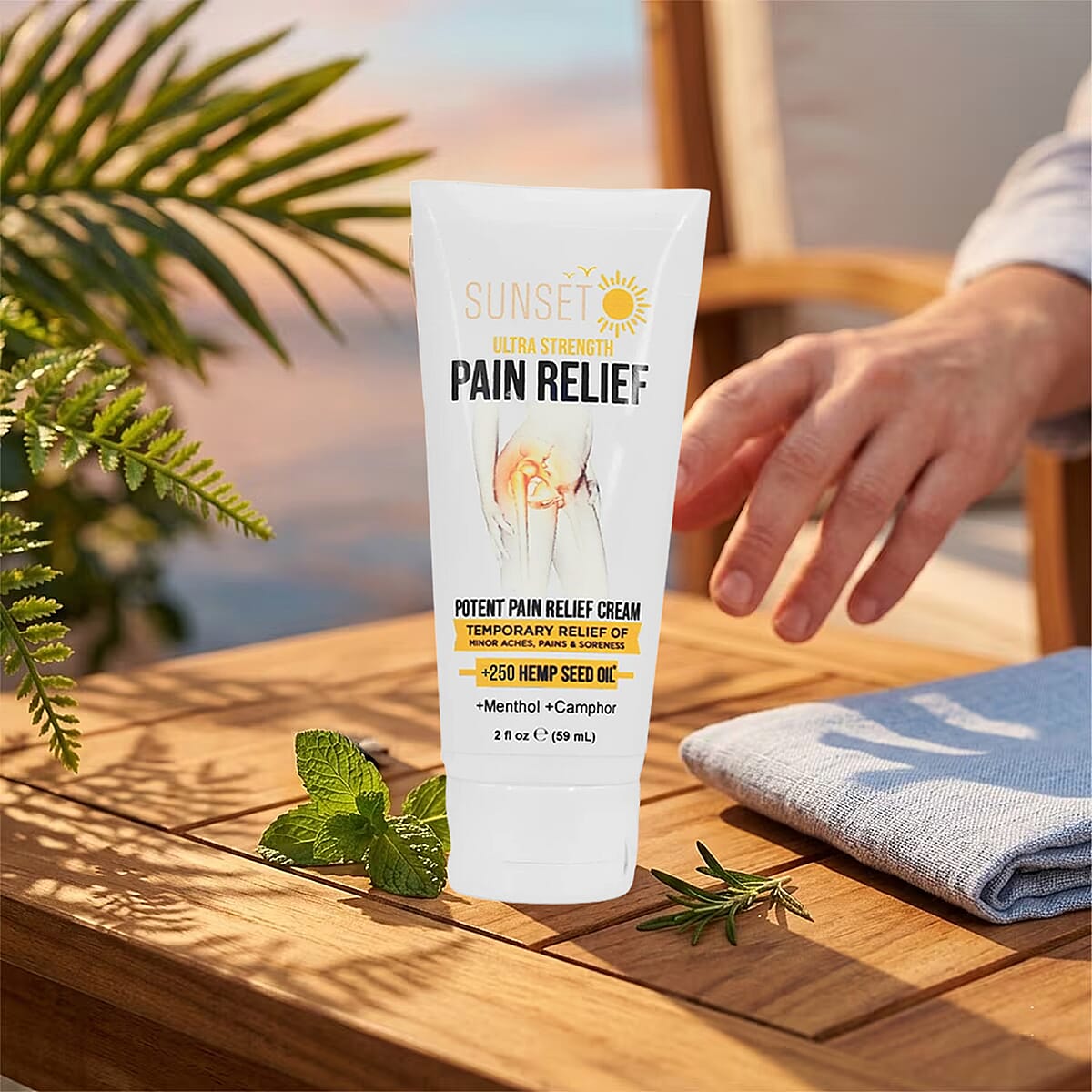Sunset CBD Pain Cream GOLD Menthol & Camphor (250MG | 2FL OZ) image number 1