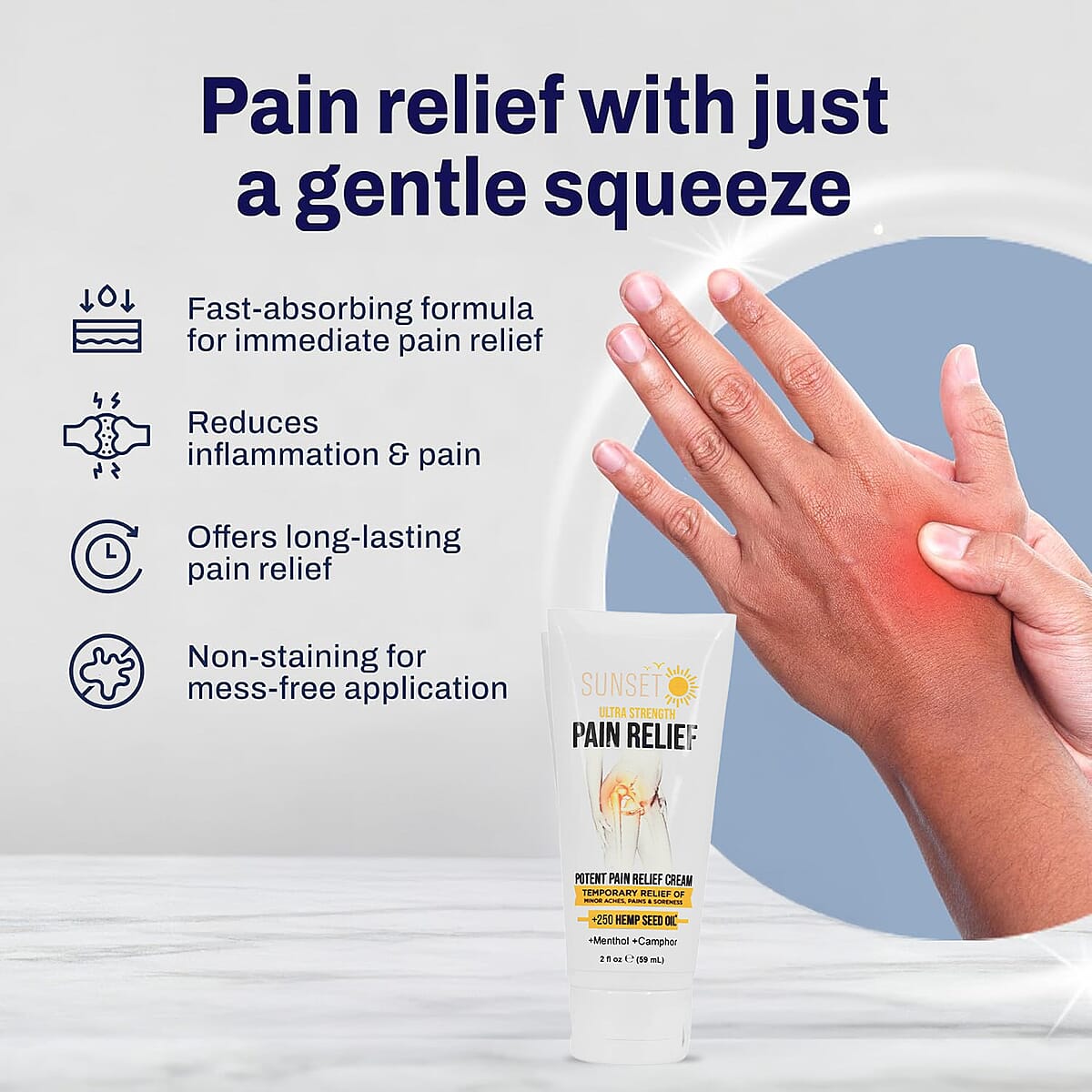 Sunset CBD Pain Cream GOLD Menthol & Camphor (250MG | 2FL OZ) image number 3