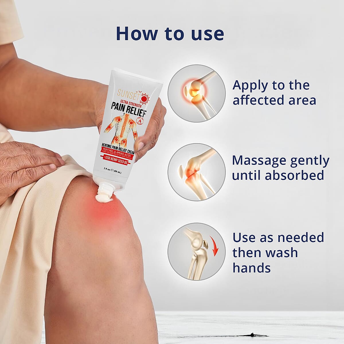 Sunset CBD Pain Cream RED Heating (250MG | 2FL OZ) image number 4