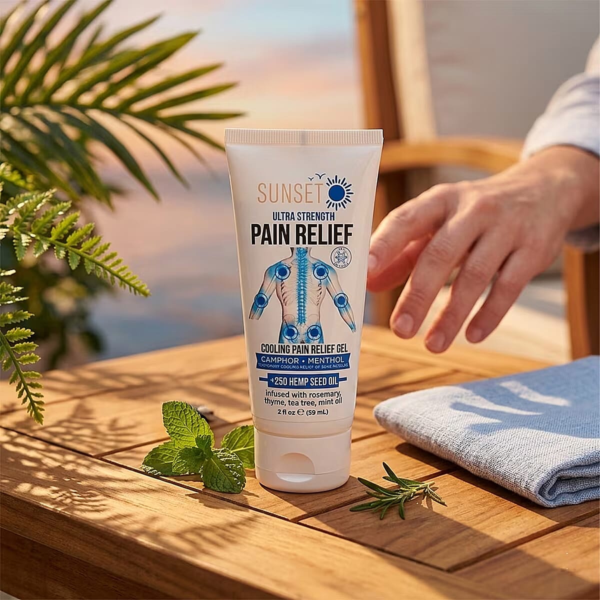 Sunset CBD Pain Cream BLUE Cooling (250MG | 2FL OZ) image number 1