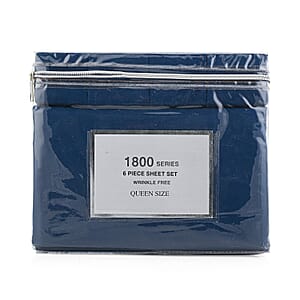 Closeout American Thread Collection 6pc Navy Microfiber Sheet Set -Twin