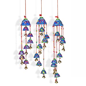 Livmore Set of 3 PVC Hand Painted Wind Chimes - Blue