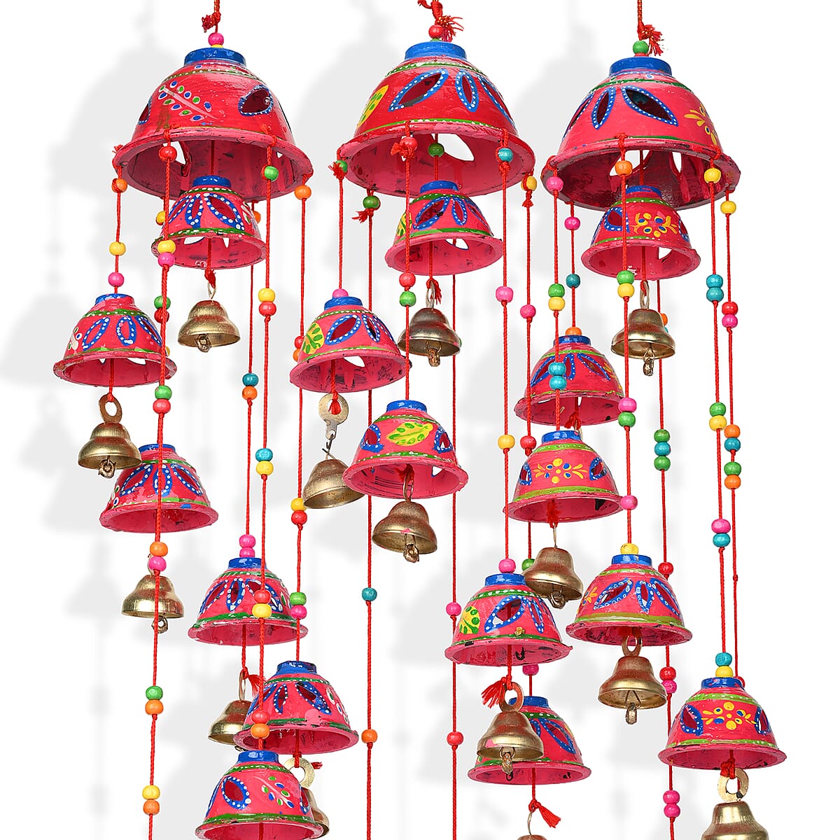 Livmore Set of 3 PVC Hand Painted Wind Chimes - Red image number 6