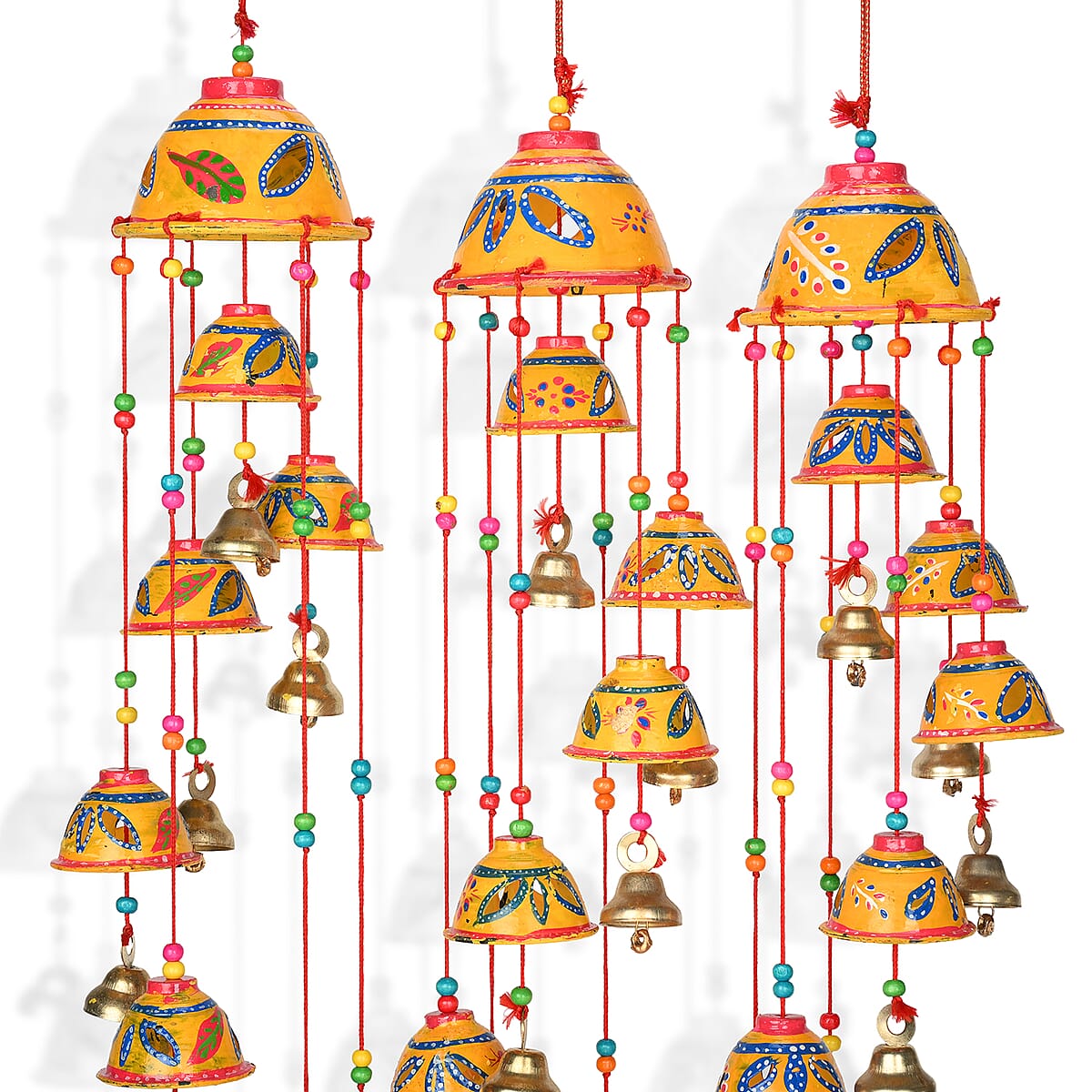 Livmore Set of 3 PVC Hand Painted Wind Chimes - Yellow image number 5
