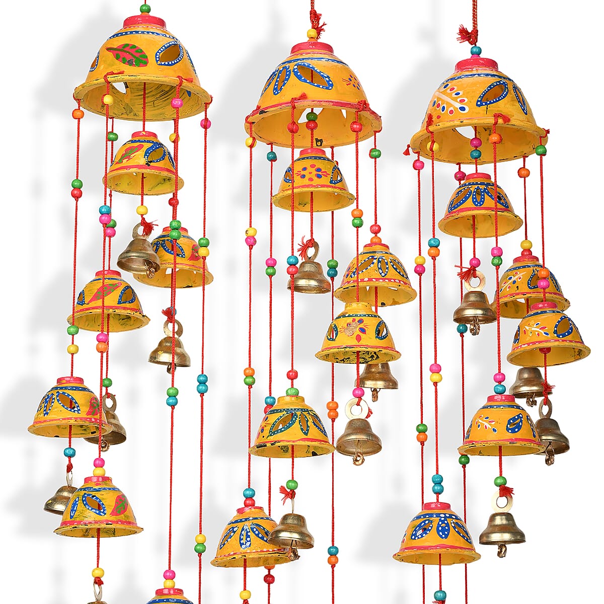 Livmore Set of 3 PVC Hand Painted Wind Chimes - Yellow image number 6