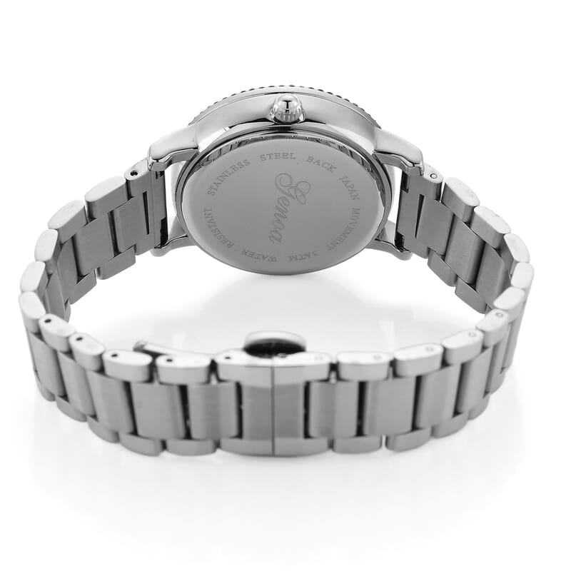 Genoa Multi Color Glass Japanese Movement Watch in Silvertone