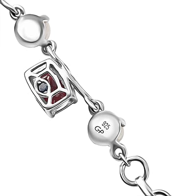 GP Royal Art Deco Collection Multi Gemstone 9.40 ctw Necklace in Rhodium Over Sterling Silver 18-20 Inches