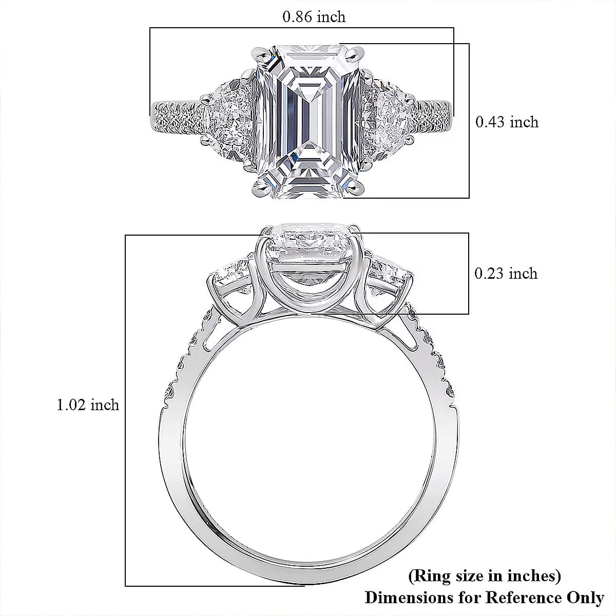 IGI Certified Luxuriant Lab Grown Diamond (E-F, VS) Ring in 950 Platinum 4.00 ctw (Size 9.5) image number 6