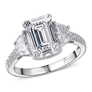 IGI Certified Luxuriant Lab Grown Diamond (E-F, VS) Ring in 950 Platinum 4.00 ctw (Size 10.5)