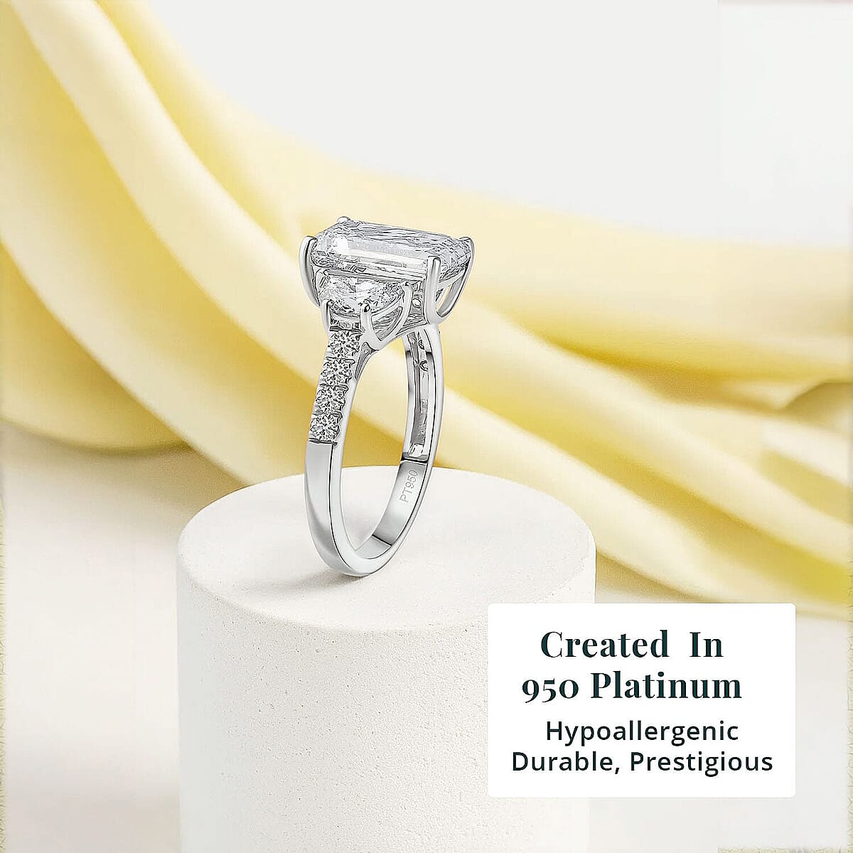 IGI Certified Luxuriant Lab Grown Diamond Ring in 950 Platinum 4.00 ctw (Size 12.0) image number 2