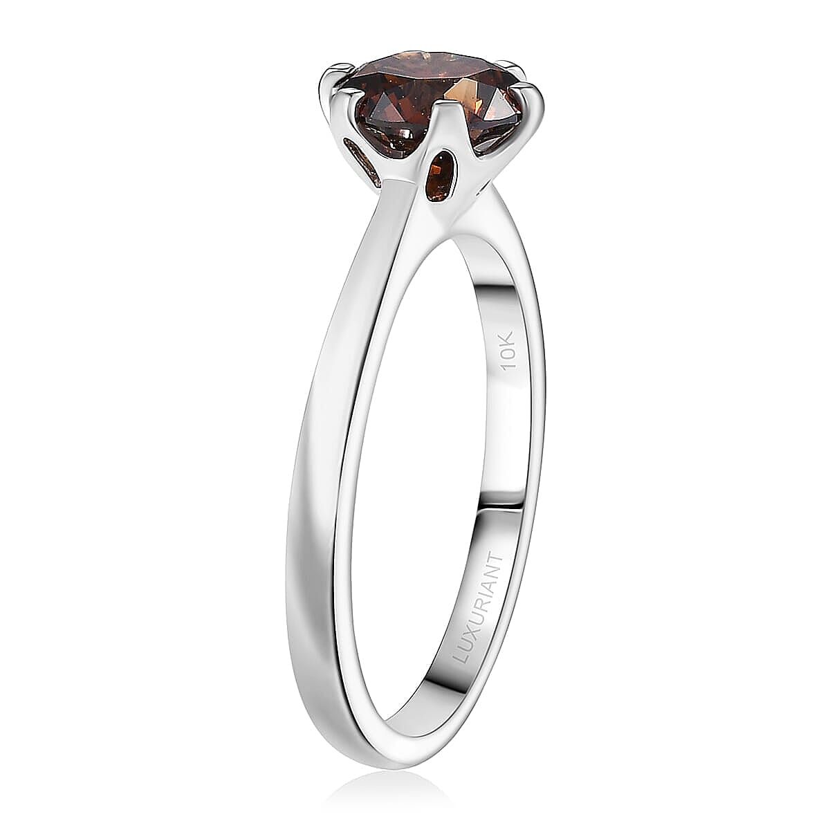 Luxuriant Lab Grown Red Diamond Rosetta Solitaire Ring in 10K White Gold 1.50 ctw (Size 7.5) image number 3