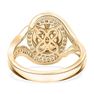 Modani Fire Orange Diamond Ring in 10K Yellow Gold 1.00 ctw (Size 5.0)