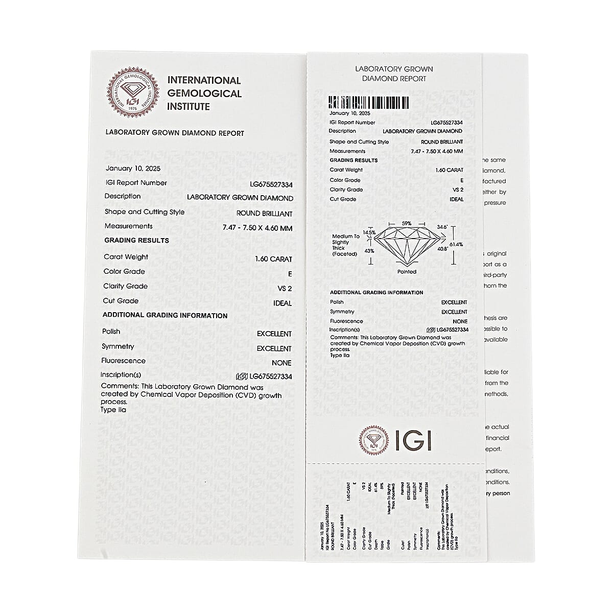 IGI Certified Luxuriant Lab Grown Diamond (Rnd) (VS2) 1.50 Carat Total Weight image number 6