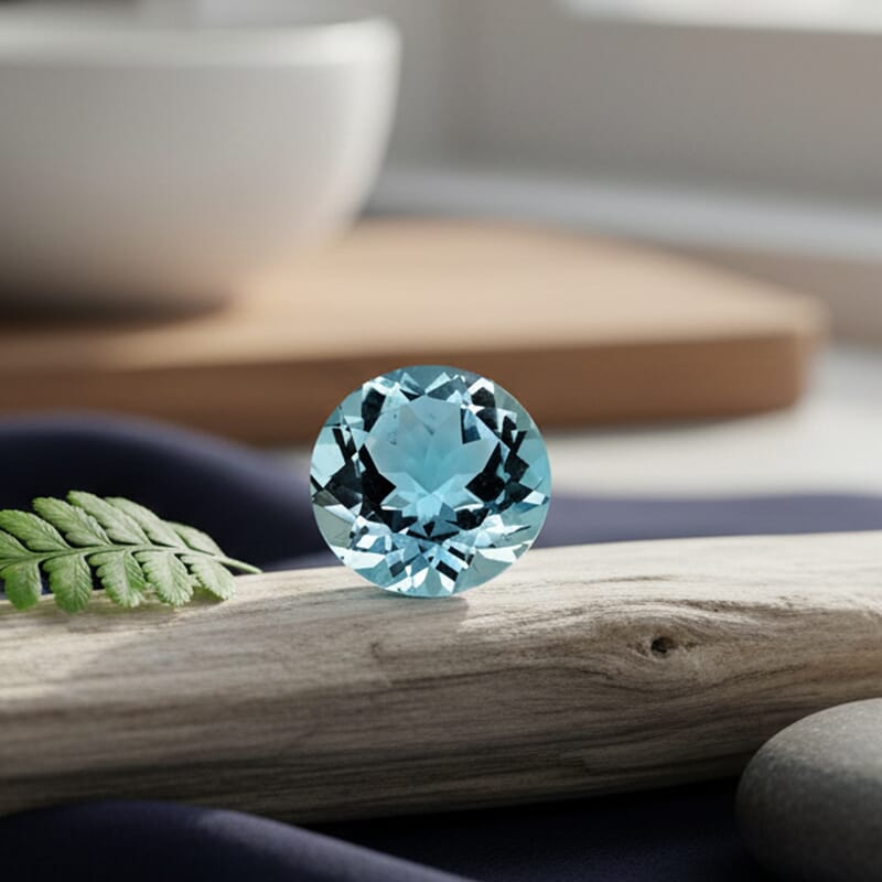 AAA Sao Domingos Aquamarine (Rnd 8 mm) 1.30 ctw