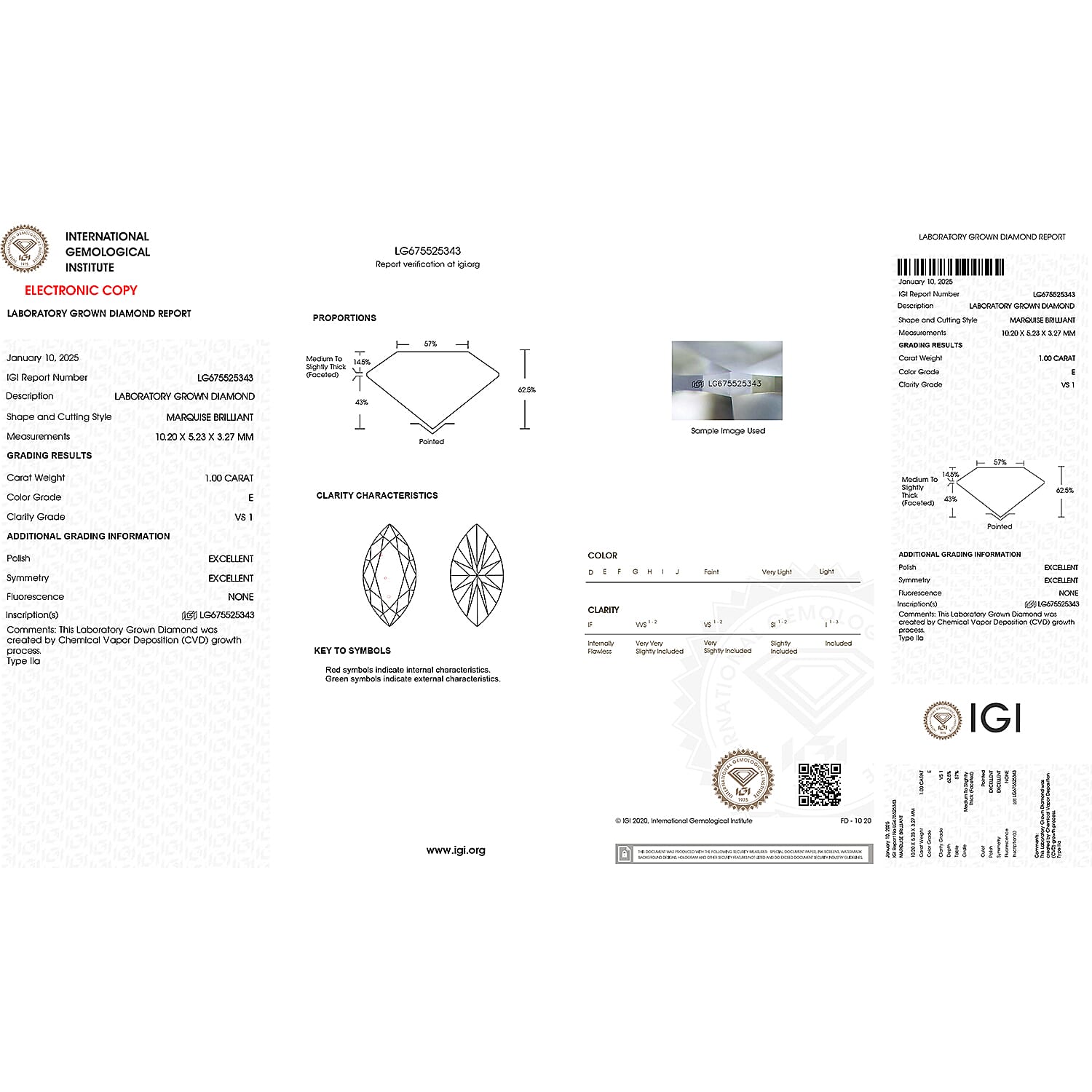IGI Certified Luxuriant Lab Grown Diamond (Mrq) (G VS2) 10.00 ctw