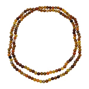 Brown Popcorn Agate Beaded Endless Necklace 235.00 ctw (36 Inches)