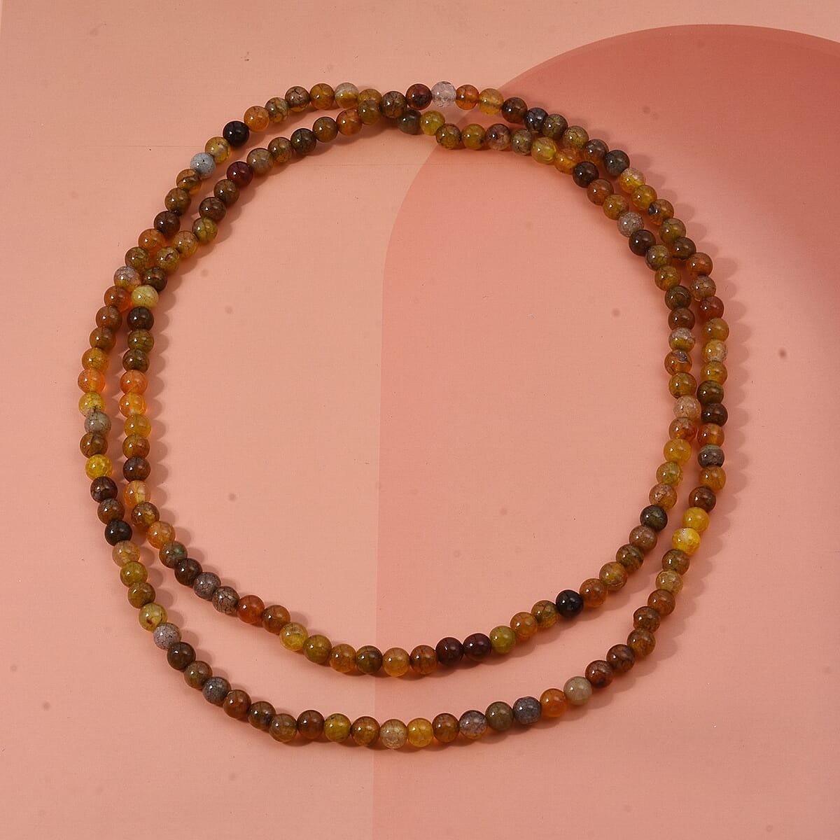 Brown Popcorn Agate Beaded Endless Necklace 235.00 ctw (36 Inches) image number 1