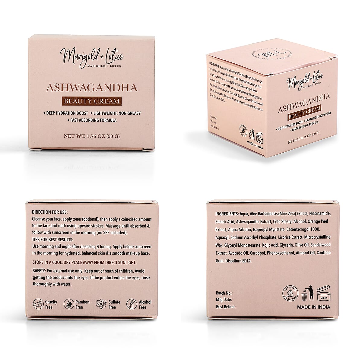 Marigold and Lotus Ashwagandha Beauty Cream 50ml image number 8