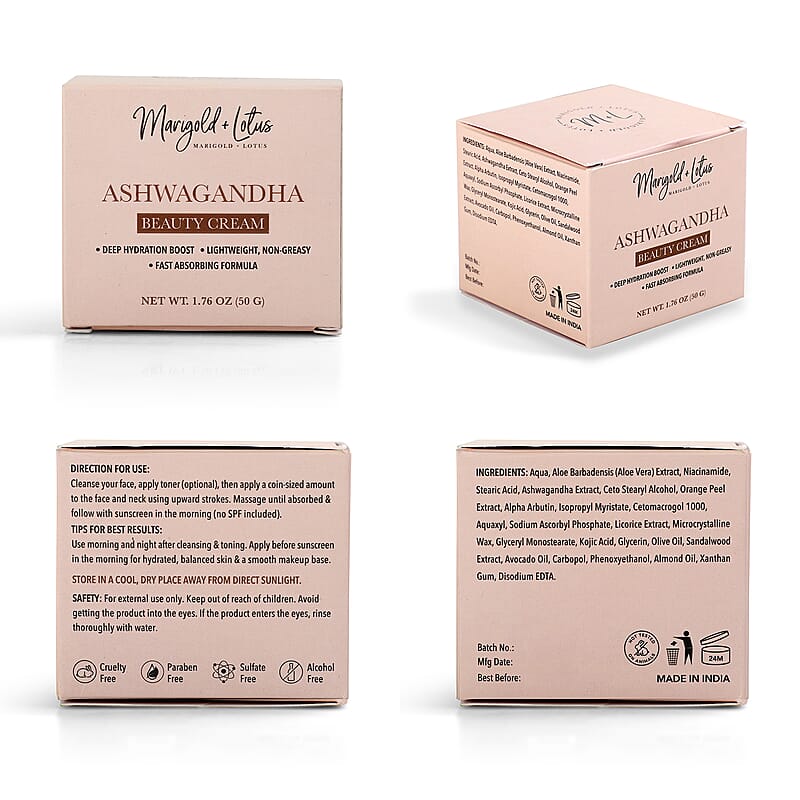 Marigold and Lotus Ashwagandha Beauty Cream 50ml